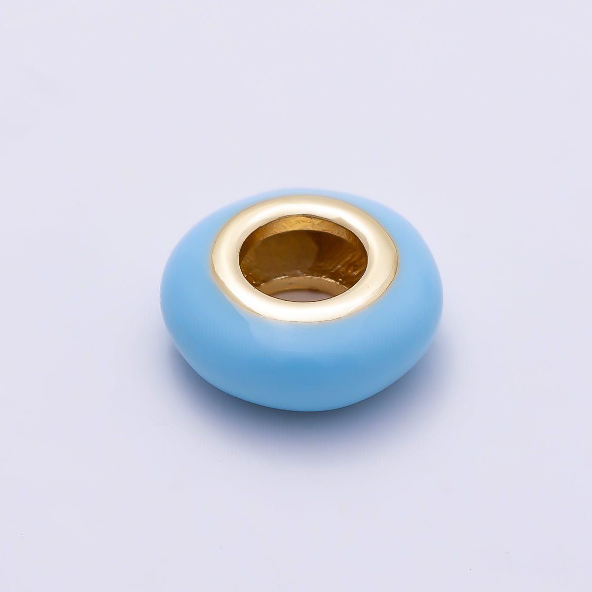 16K Gold Filled 10mm Personalized Birth Month Enamel Rondelle Bead | Beads-00466 ~ Beads-00477 - DLUXCA