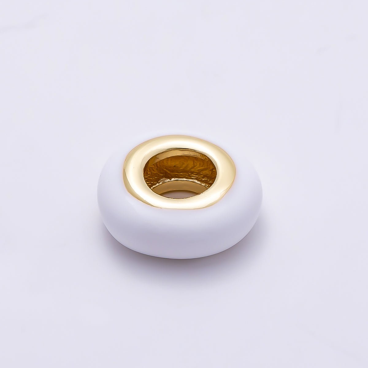 16K Gold Filled 10mm Personalized Birth Month Enamel Rondelle Bead | Beads-00466 ~ Beads-00477 - DLUXCA