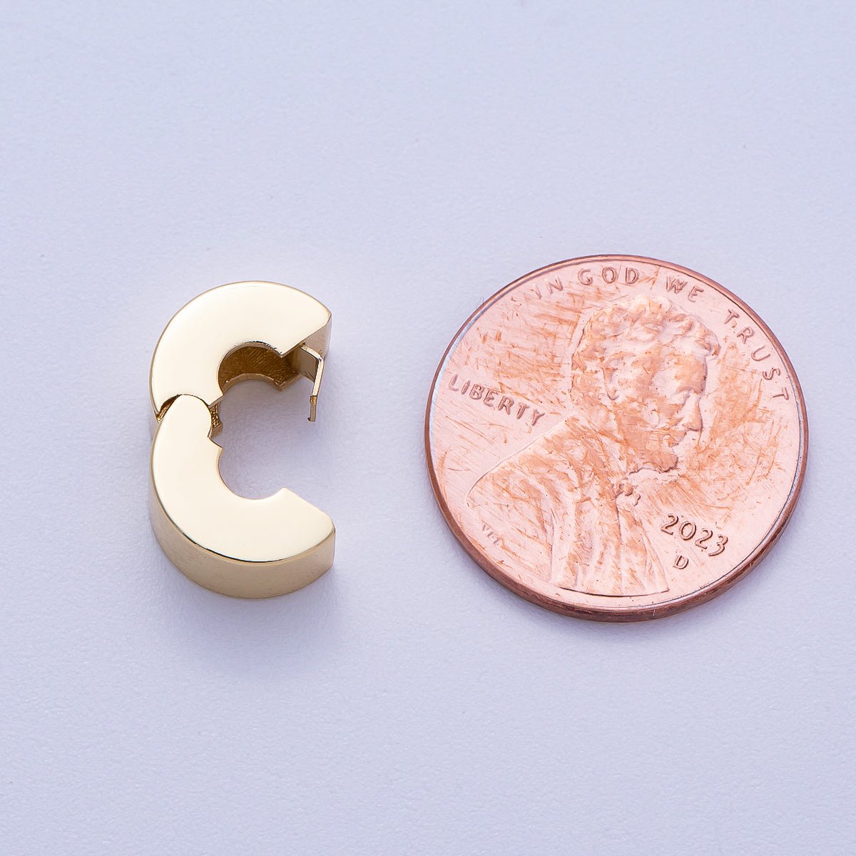 16K Gold Filled 10mm Snap Clip Open Minimalist Spacer Rondelle | Beads - 00233 - DLUXCA