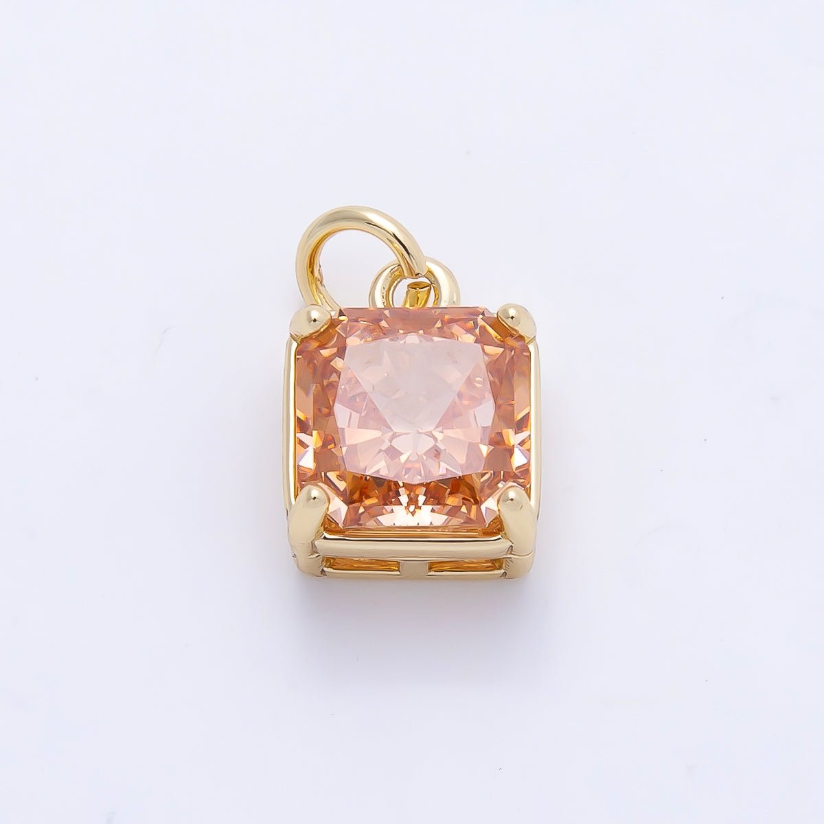16K Gold Filled 11mm Birthstone CZ Square Charm | Charms-01172 ~ Charms-01183 - DLUXCA