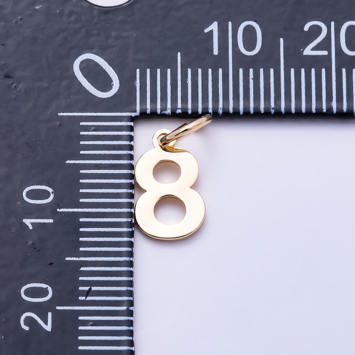 16K Gold Filled 11mm Bold Geometric Number Charm 0-9 | Charms-01736 ~ Charms-01745 - DLUXCA