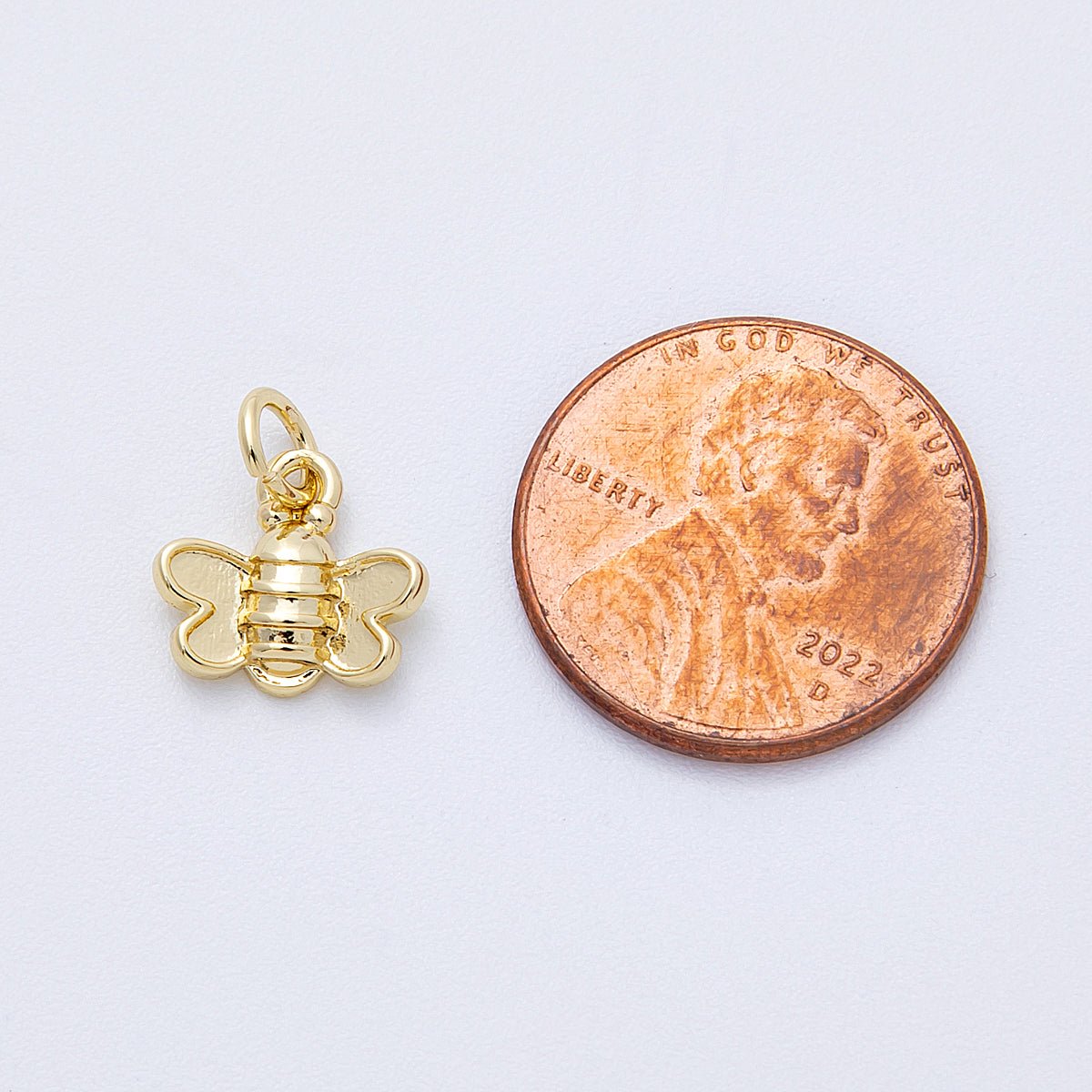 16K Gold Filled 11mm Bumble Bee Insect Animal 3D Multidimensional Charm | Charms - 00121 - DLUXCA