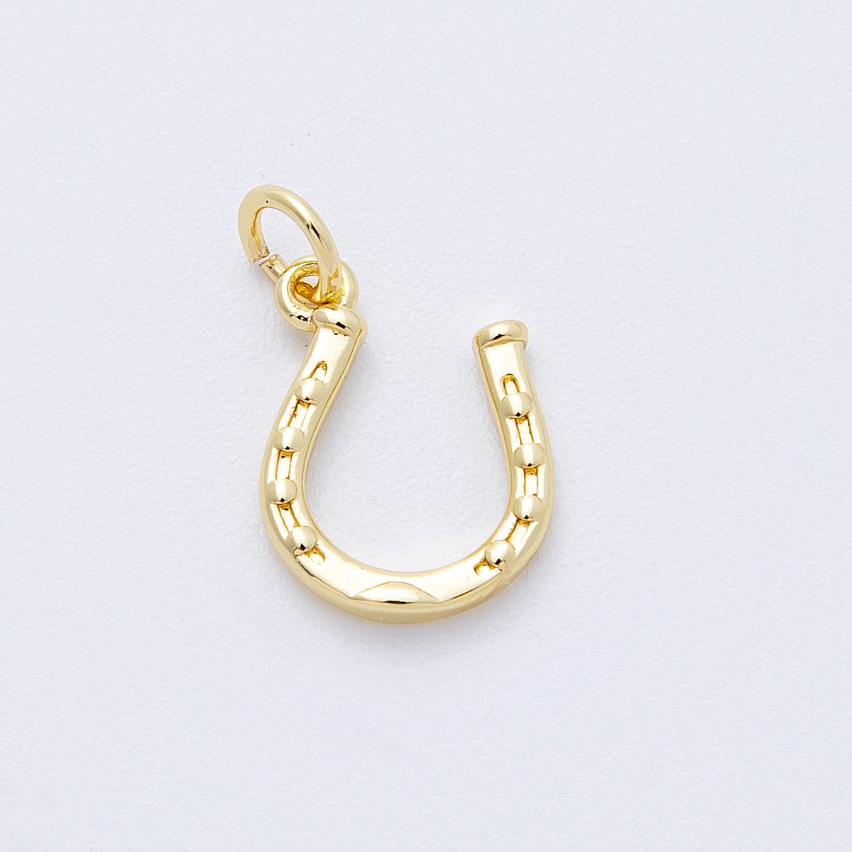 16K Gold Filled 12.5mm Horseshoe Double Sided Multidimensional 3D Mini Charm | Charms - 00129 - DLUXCA