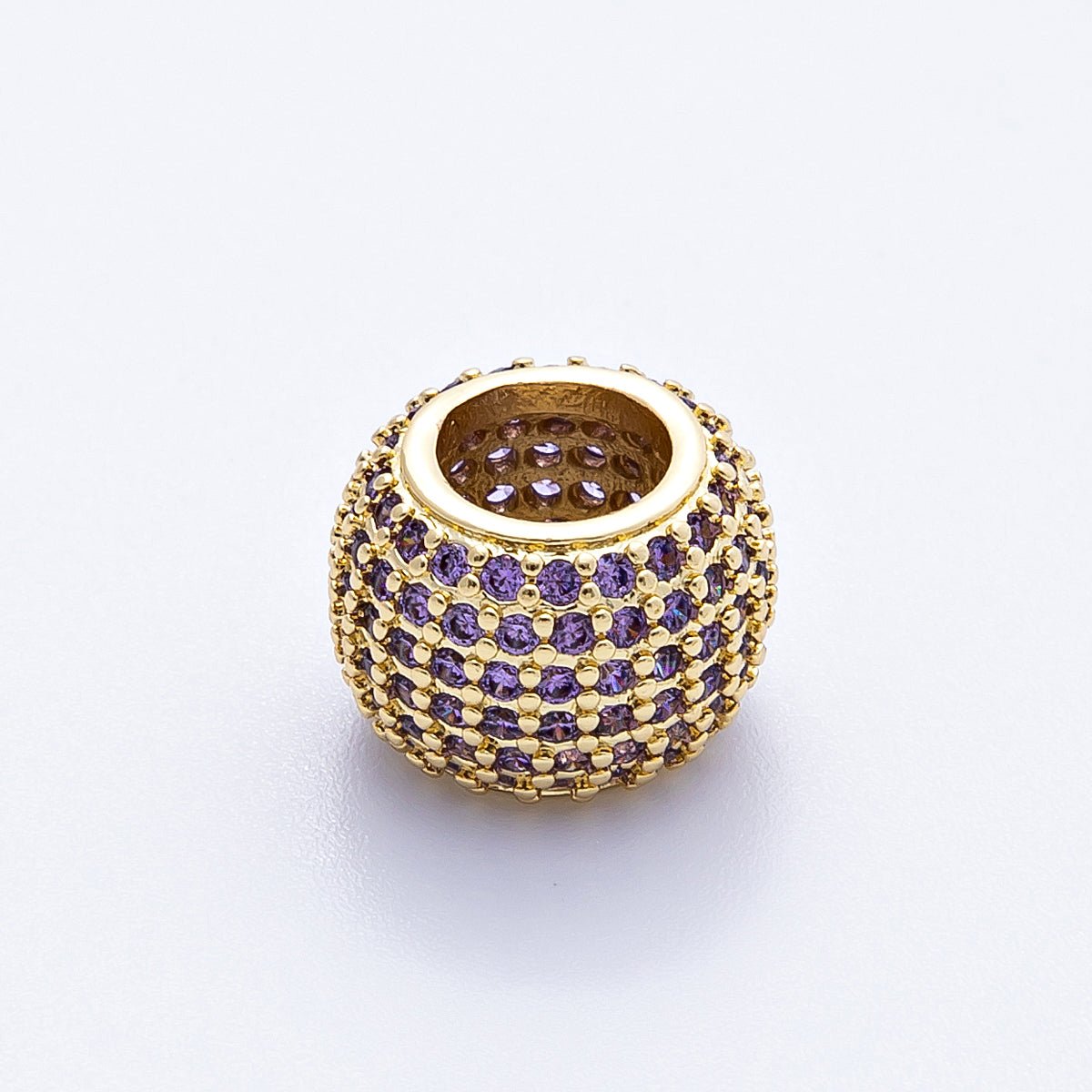 16K Gold Filled 12mm Wide Micro Paved CZ Birthstone Spacer Set | Beads - 00039 - Beads - 00050 - DLUXCA