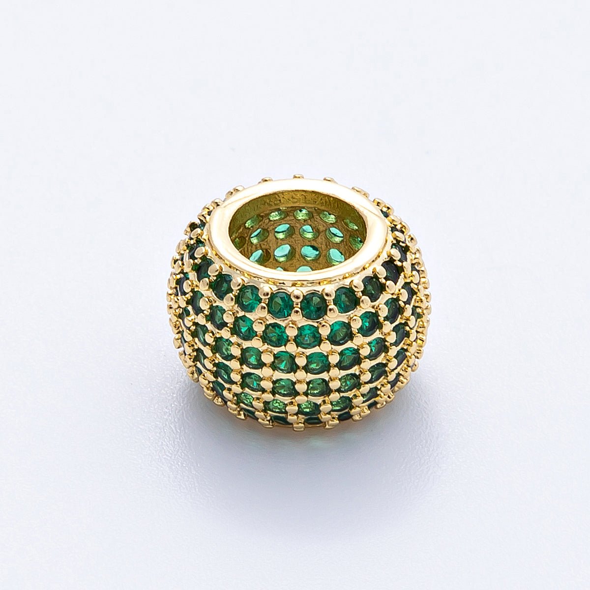 16K Gold Filled 12mm Wide Micro Paved CZ Birthstone Spacer Set | Beads - 00039 - Beads - 00050 - DLUXCA