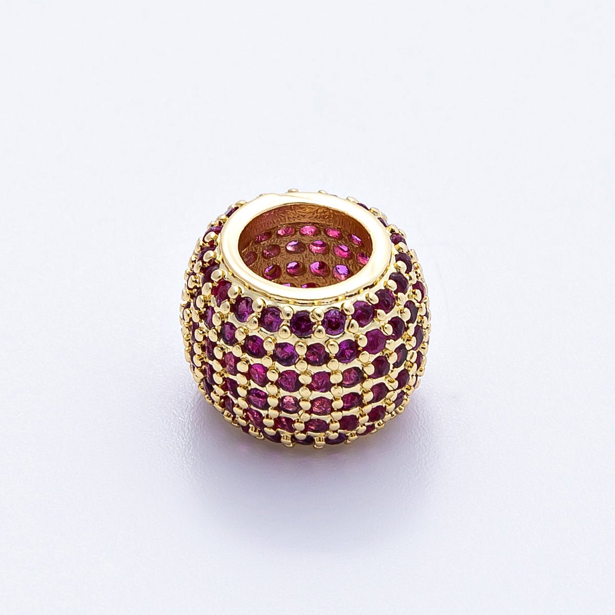 16K Gold Filled 12mm Wide Micro Paved CZ Birthstone Spacer Set | Beads - 00039 - Beads - 00050 - DLUXCA