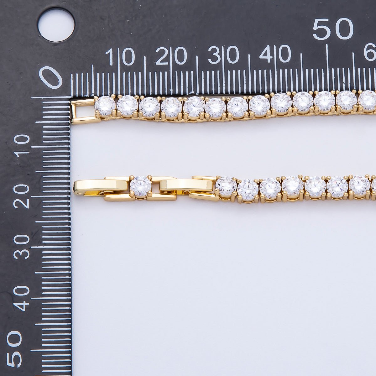 16K Gold Filled 13mm Graduated Heart Tennis Chain 17 Inch Necklace | WA - 04409 - DLUXCA