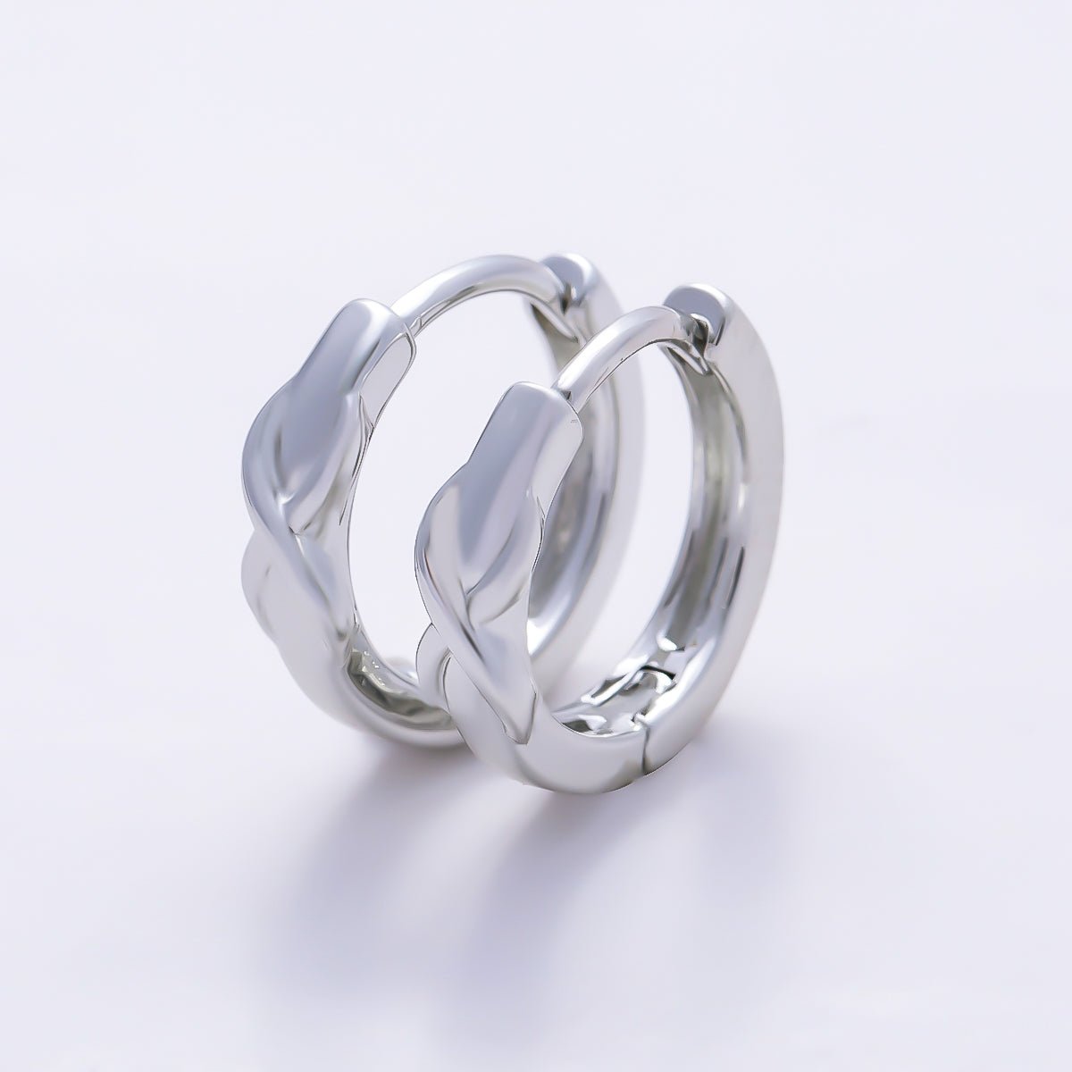 16K Gold Filled 13mm Knot Minimalist Cartilage Huggie Earrings in Gold & Silver | Earrings-00761 Earrings-00762 - DLUXCA