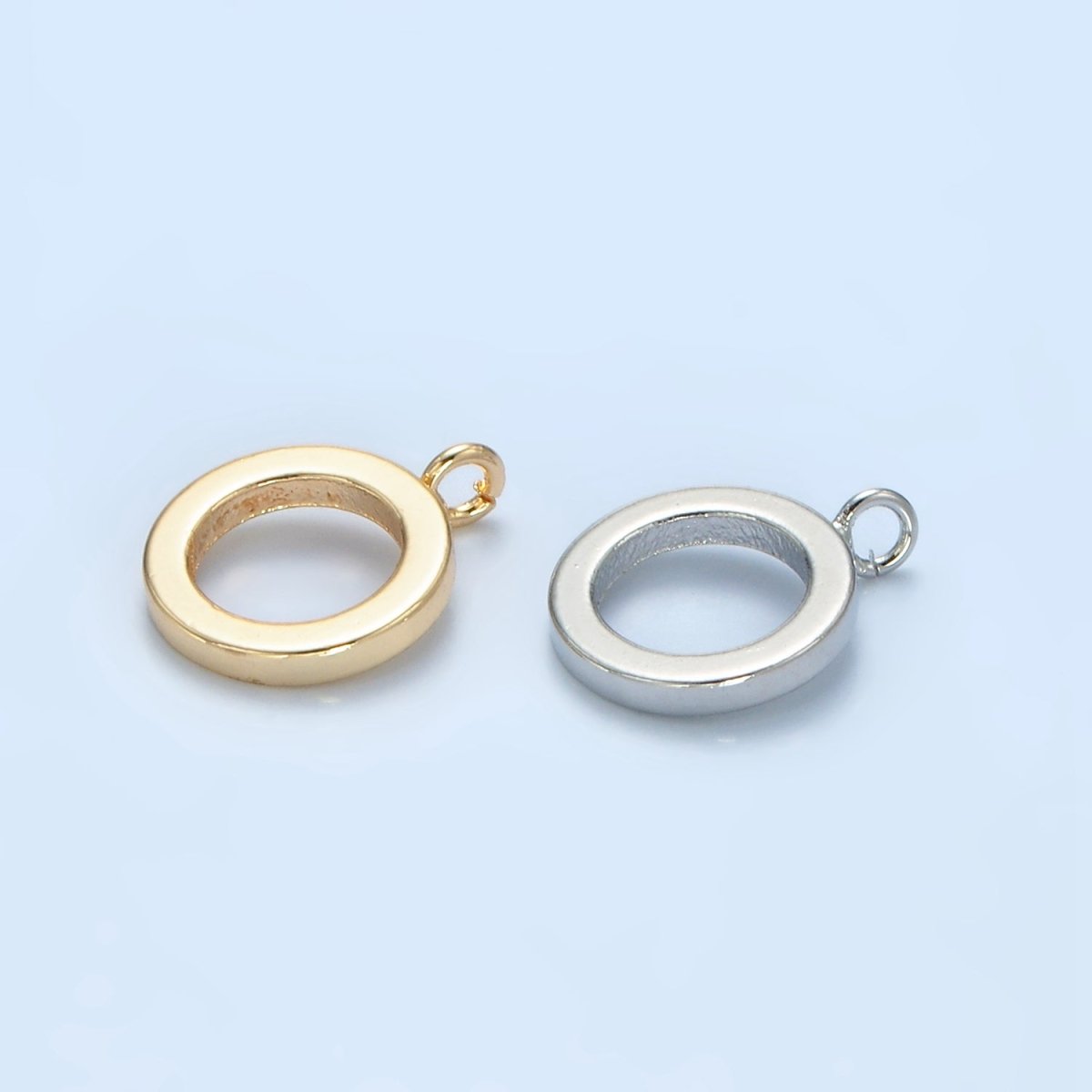 16K Gold Filled 13mm Minimalist Thin Rhondelle Open Loop Findings in Gold & Silver | Z858 - DLUXCA