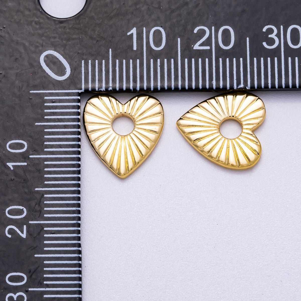 16K Gold Filled 13mm Sunburst Love Heart Spacer Mini Beads | BEADS - 00236 - DLUXCA