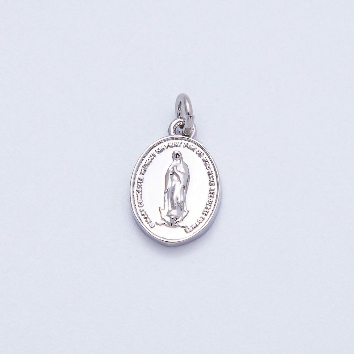 16K Gold Filled 13mm Virgin Mary Oval Charm in Gold & Silver | Charms - 00644 Charms - 00645 - DLUXCA