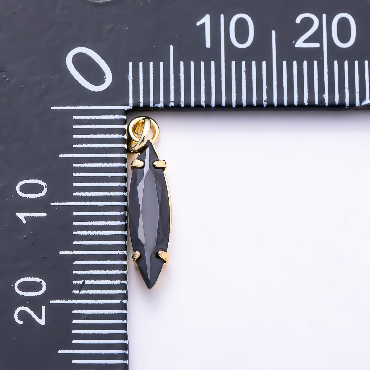 16K Gold Filled 14mm, 18mm Clear, Black CZ Marquise Charm in Gold & Silver | Charms-01457 ~ Charms-01462 - DLUXCA