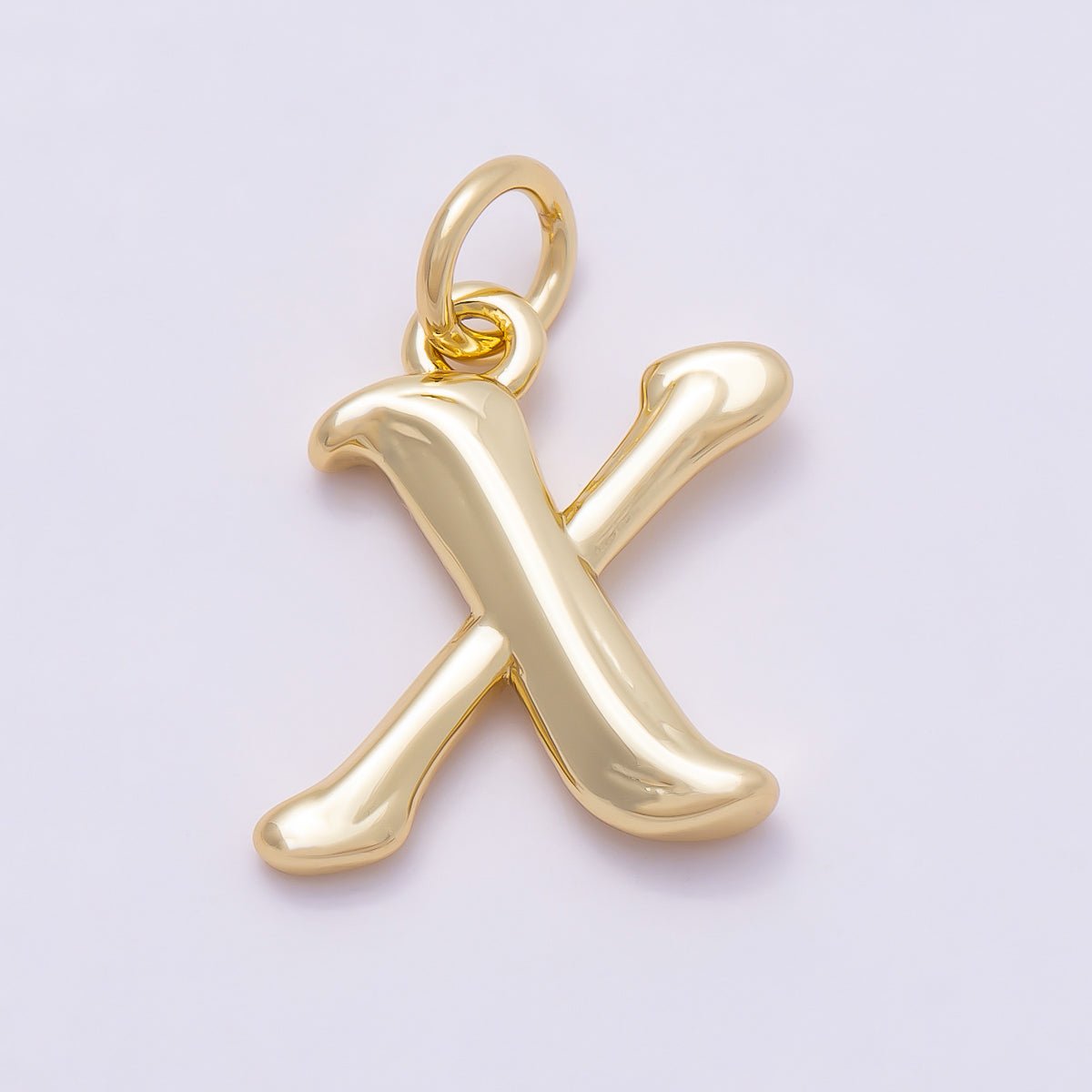 16K Gold Filled 14mm Minimalist Molten Alphabet Initial Letter Charm | Charms - 00908 ~ Charms - 00933 - DLUXCA