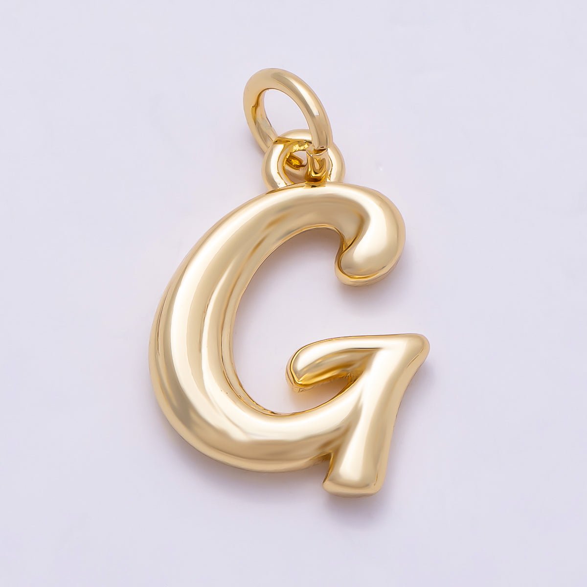 16K Gold Filled 14mm Minimalist Molten Alphabet Initial Letter Charm | Charms - 00908 ~ Charms - 00933 - DLUXCA