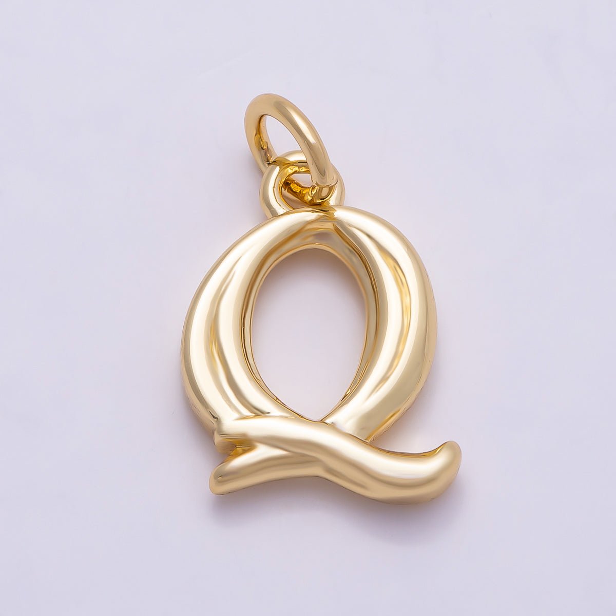 16K Gold Filled 14mm Minimalist Molten Alphabet Initial Letter Charm | Charms - 00908 ~ Charms - 00933 - DLUXCA
