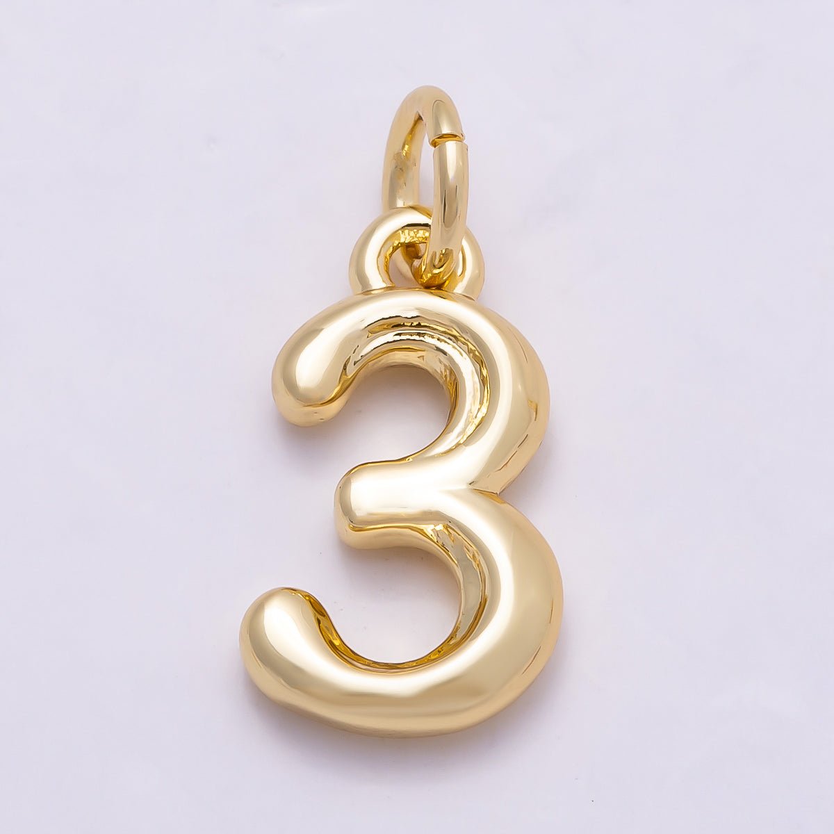 16K Gold Filled 14mm Minimalist Molten Number Numerology Charm | Charms - 00878 ~ Charms - 00887 - DLUXCA