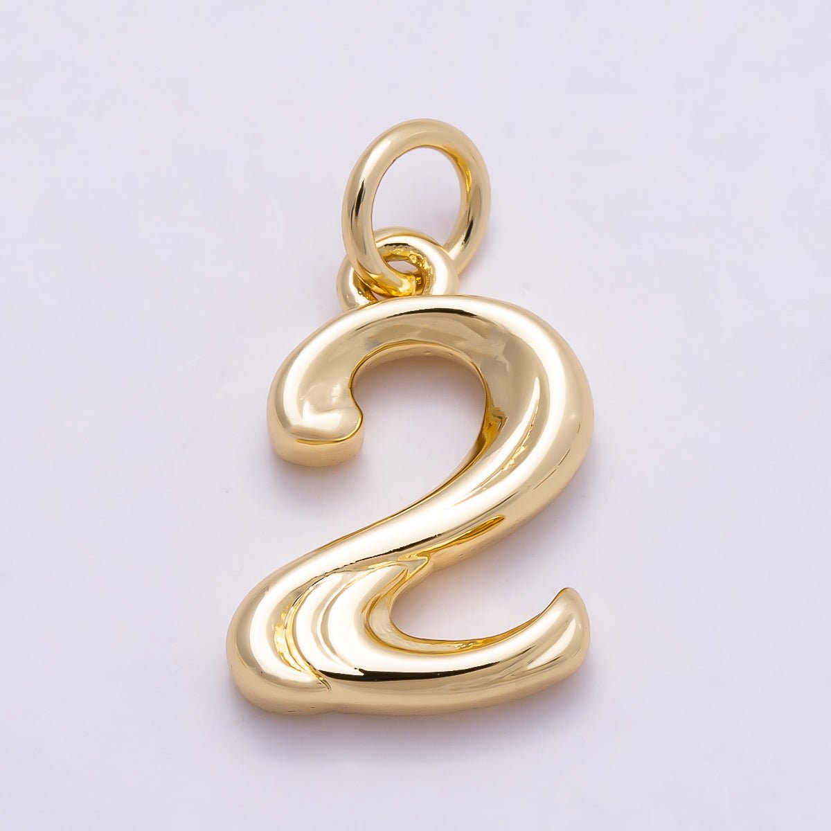 16K Gold Filled 14mm Minimalist Molten Number Numerology Charm | Charms - 00878 ~ Charms - 00887 - DLUXCA