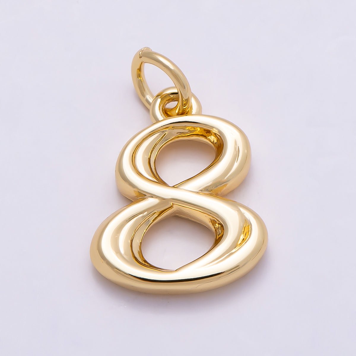 16K Gold Filled 14mm Minimalist Molten Number Numerology Charm | Charms - 00878 ~ Charms - 00887 - DLUXCA