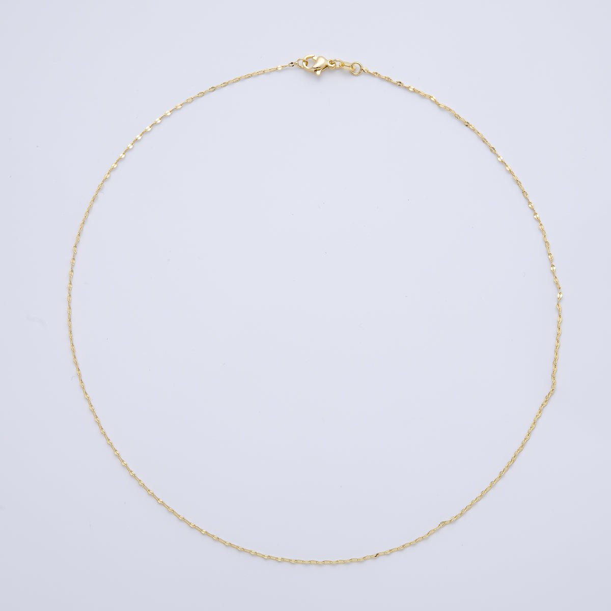 16K Gold Filled 1.4mm Minimalist Oval Link Chain 18 Inch Necklace | WA - 04384 - DLUXCA