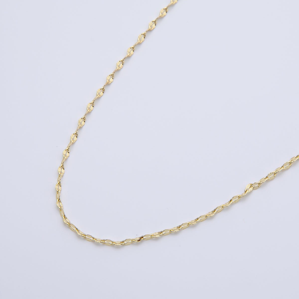 16K Gold Filled 1.4mm Minimalist Oval Link Chain 18 Inch Necklace | WA - 04384 - DLUXCA