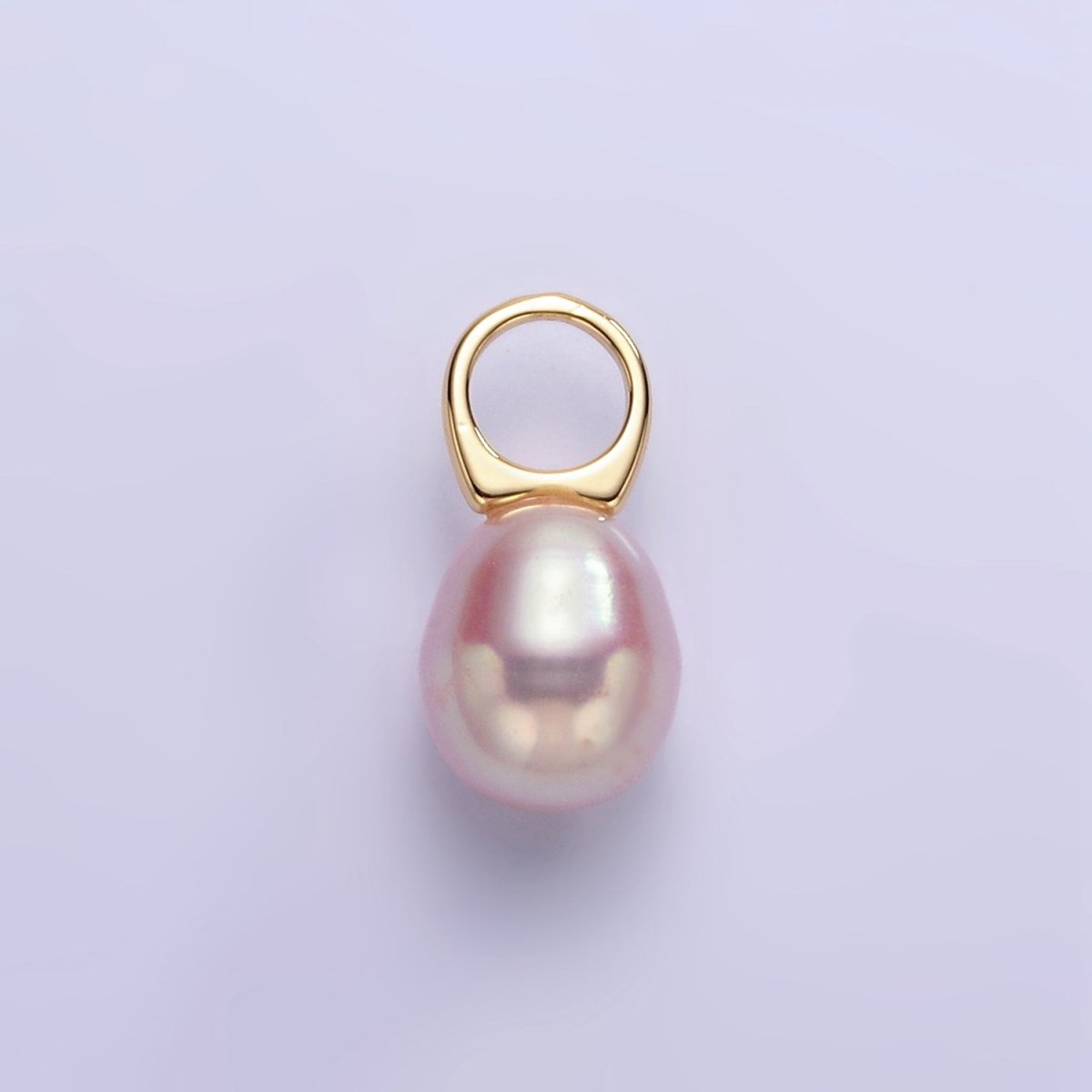 16K Gold Filled 15mm - 20mm Pink Freshwater Pearl Drop Pendant | P1887 - DLUXCA