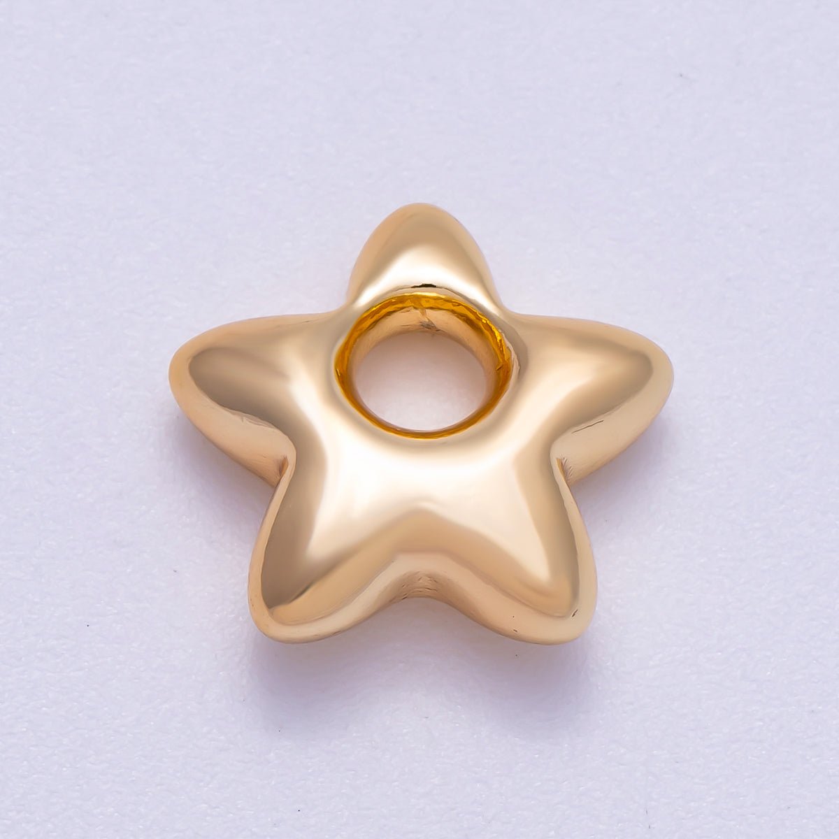 16K Gold Filled 15mm Chubby Celestial Star 3D Multidimensional Slide Charm | BEADS - 00275 - DLUXCA