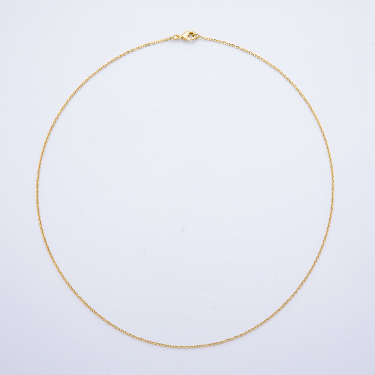 16K Gold Filled 1.5mm Minimalist Cable Chain 15.5 Inch, 18 Inch Necklace | WA - 04027 WA - 04028 - DLUXCA