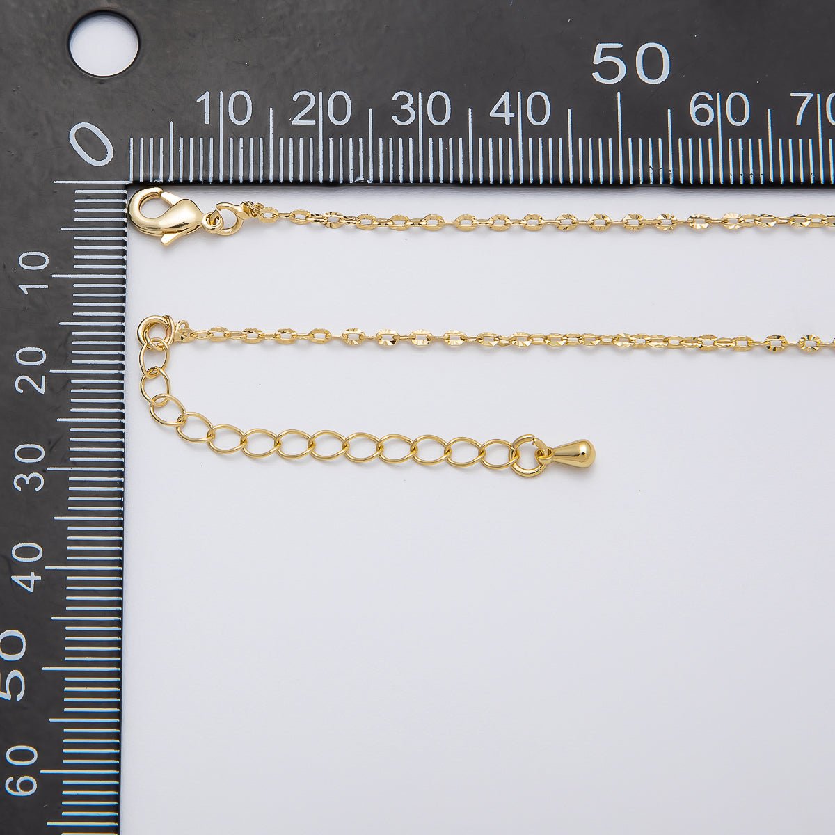 16K Gold Filled 1.5mm Minimalist Cable Chain 18 Inch Necklace w. Extender | WA - 04254 - DLUXCA