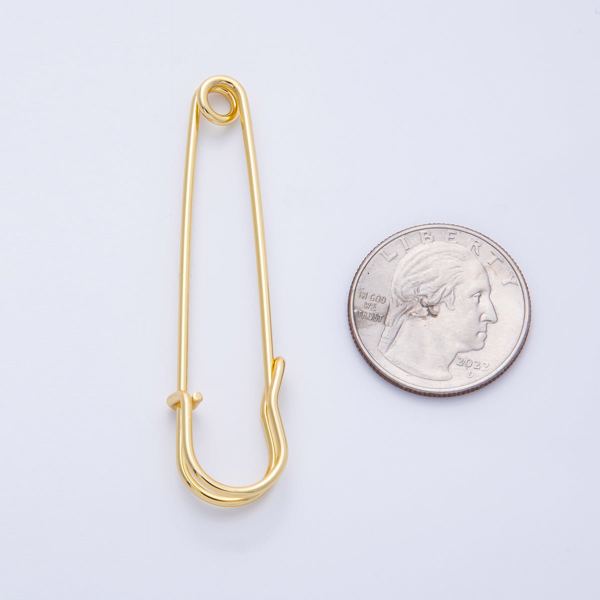 16K Gold Filled 15mm Minimalist Safety Pin Findings | Findings - 00057 - DLUXCA