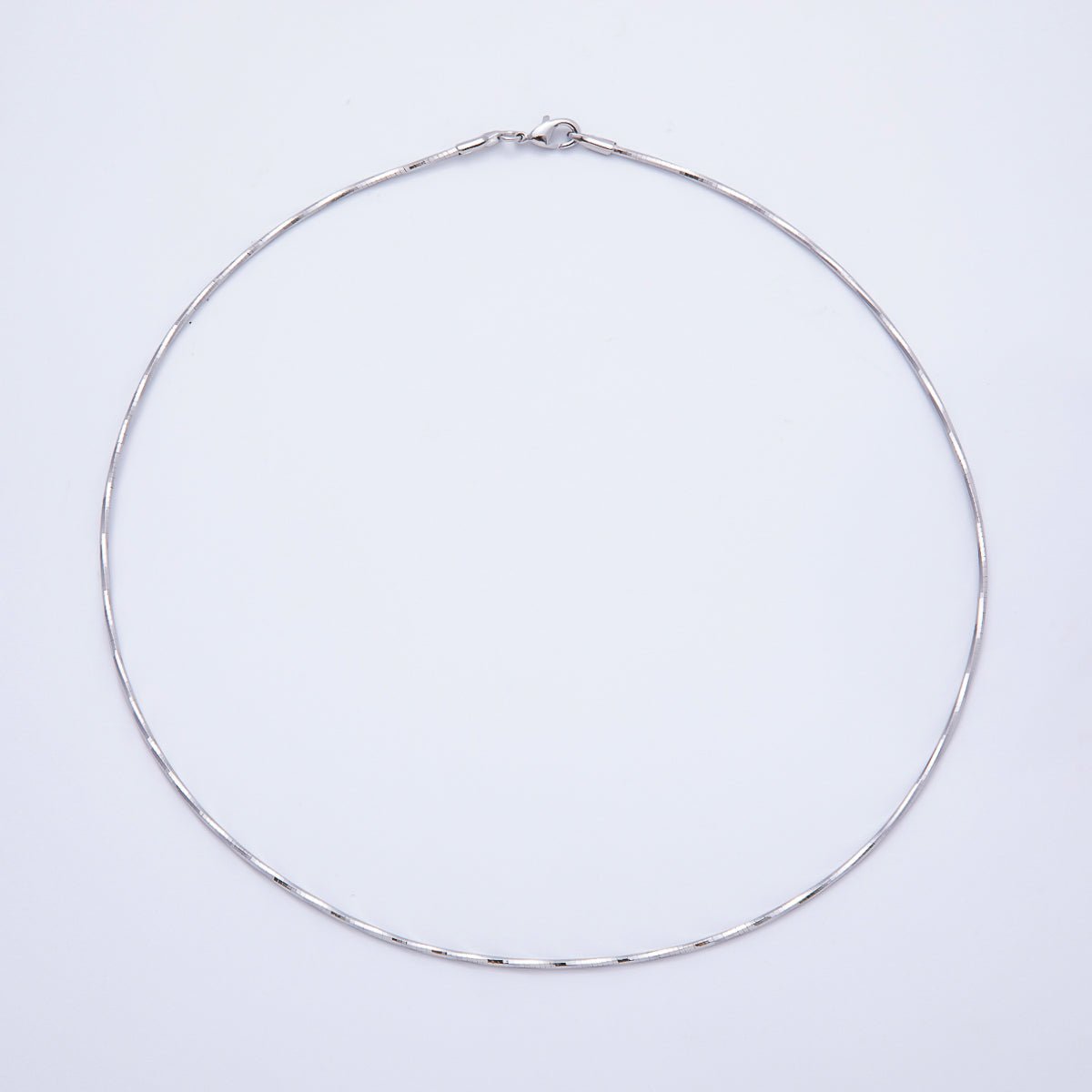 16K Gold Filled 1.5mm Minimalist Twisted Snake Chain 16 Inch Necklace in Gold & Silver | WA - 04472 WA - 04473 - DLUXCA