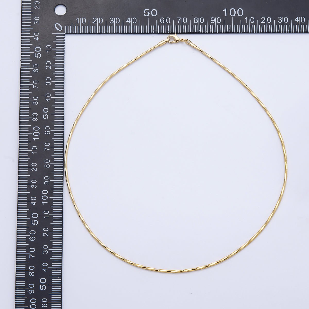 16K Gold Filled 1.5mm Minimalist Twisted Snake Chain 16 Inch Necklace in Gold & Silver | WA - 04472 WA - 04473 - DLUXCA