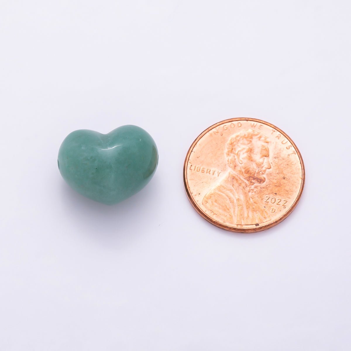 16K Gold Filled 15mm Natural Gemstone Puffy Heart Spacer Bead | Beads-00572 - Beads-00576 - DLUXCA