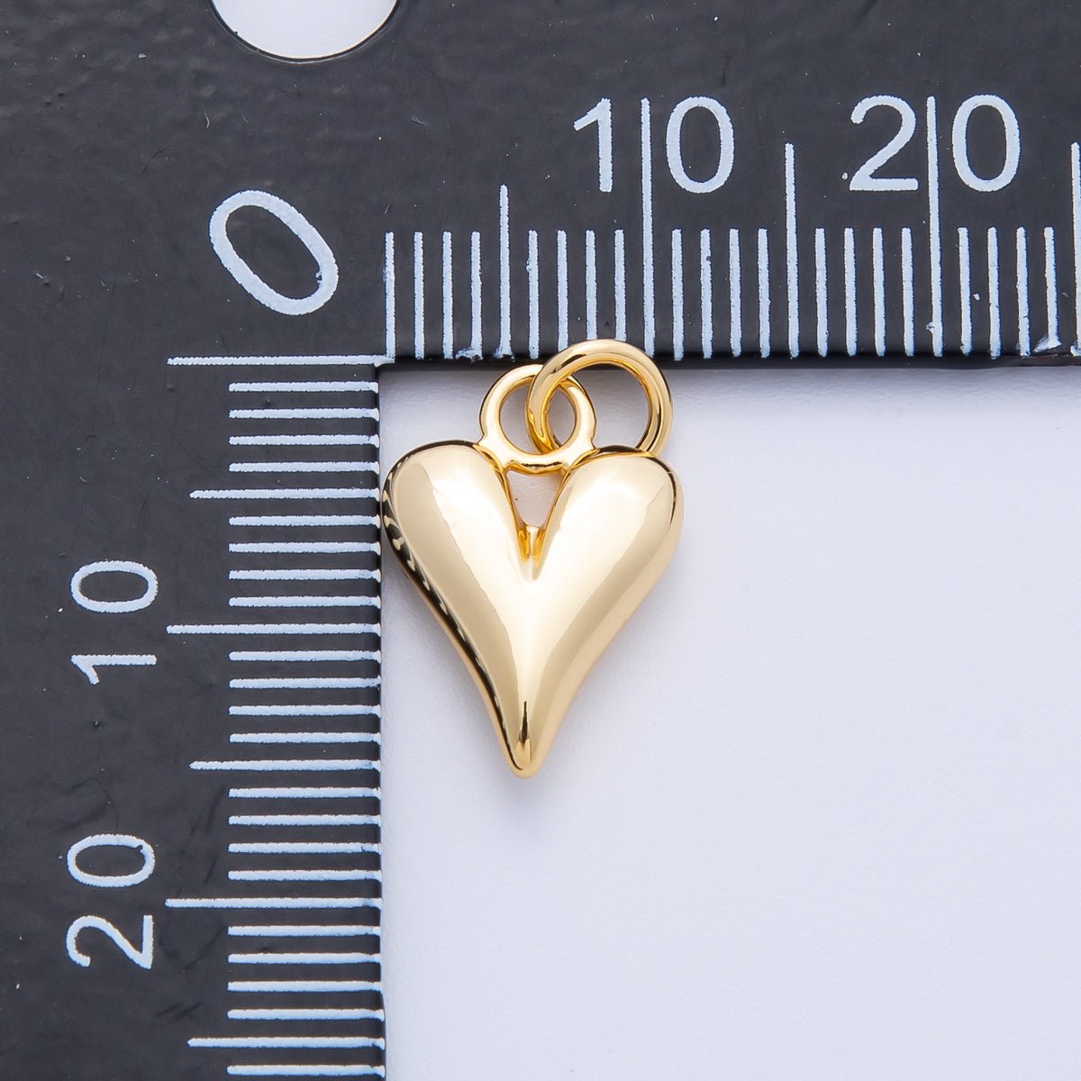 16K Gold Filled 15mm Puff Heart 3D Multidimensional Earring Charm | Charms - 00263 - DLUXCA