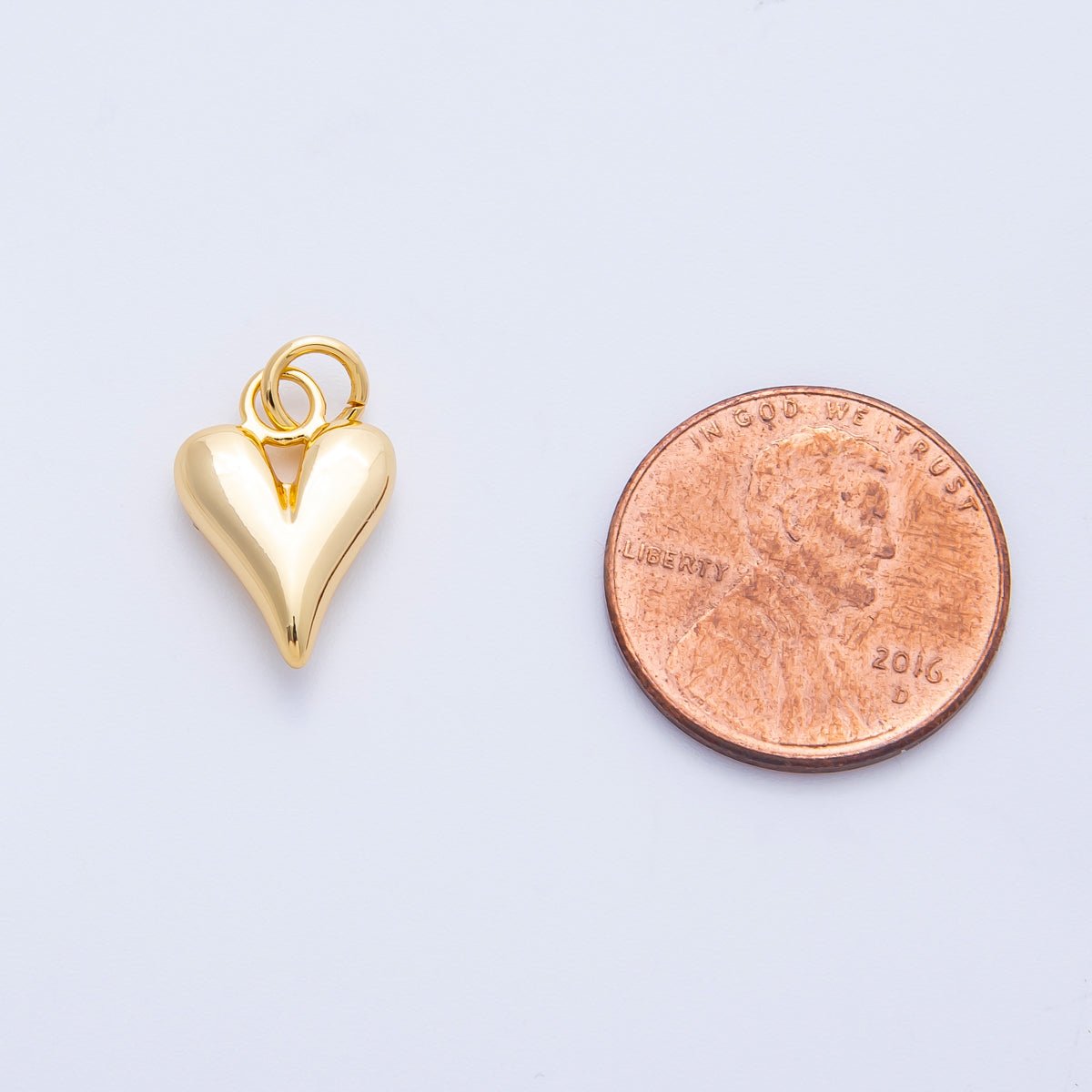 16K Gold Filled 15mm Puff Heart 3D Multidimensional Earring Charm | Charms - 00263 - DLUXCA