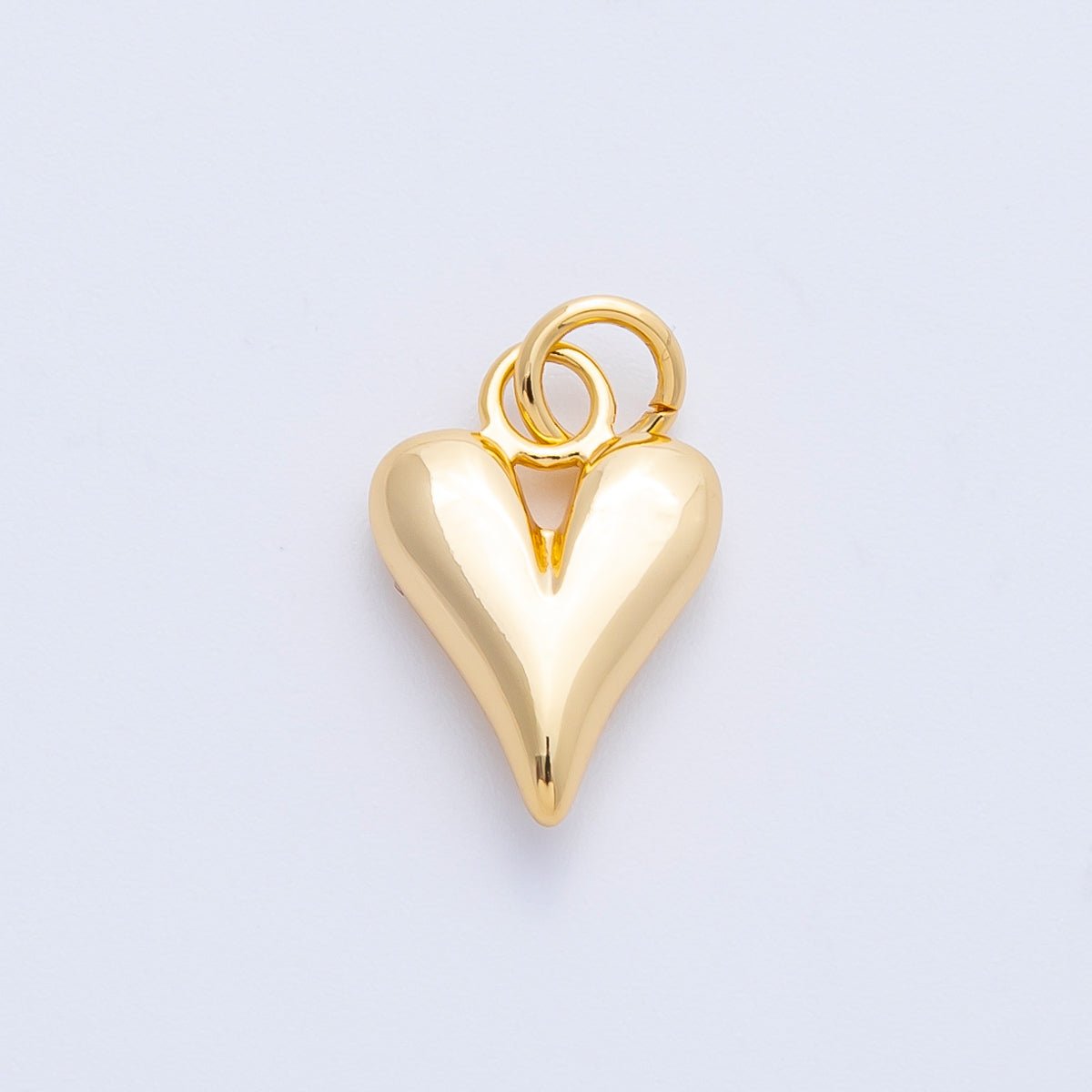 16K Gold Filled 15mm Puff Heart 3D Multidimensional Earring Charm | Charms - 00263 - DLUXCA