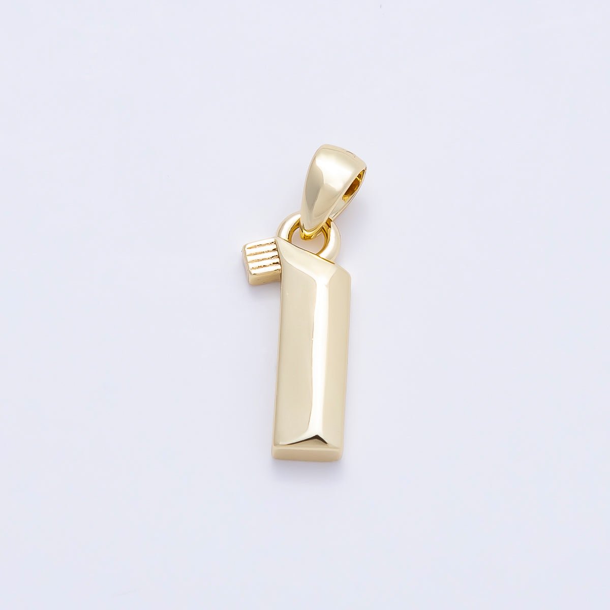 16K Gold Filled 15mm Ribbed Edged Geometric Number Numerology Charm | Charms-01207 ~ Charms-01216 - DLUXCA