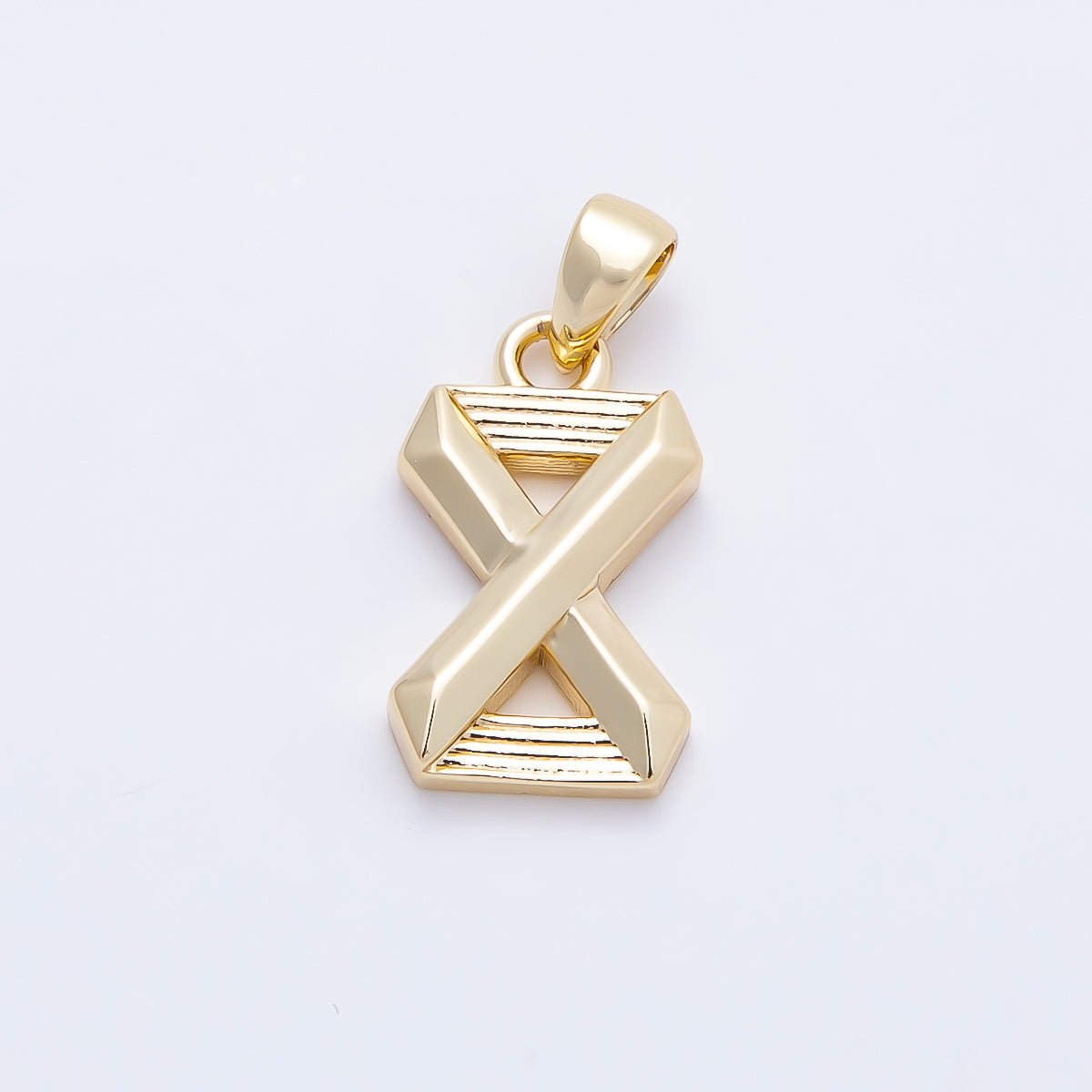 16K Gold Filled 15mm Ribbed Edged Geometric Number Numerology Charm | Charms-01207 ~ Charms-01216 - DLUXCA