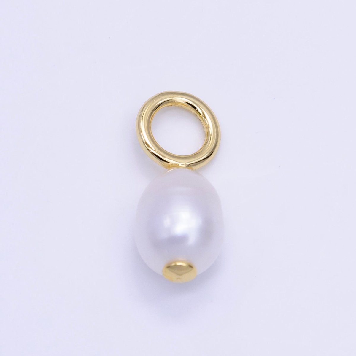 16K Gold Filled 15mm White Freshwater Pearl Drop Pendant | P1756 - DLUXCA