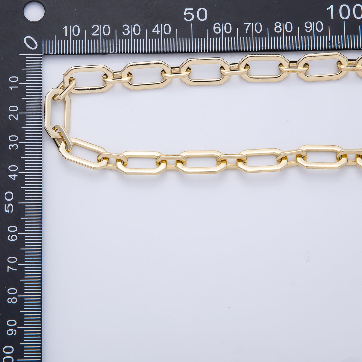 16K Gold Filled 16.7mm x 9mm Minimalist Paperclip Unfinished Chain by Yard | Roll - 01848 - DLUXCA