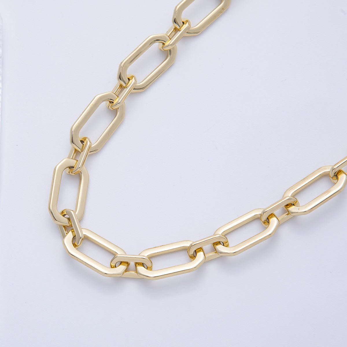 16K Gold Filled 16.7mm x 9mm Minimalist Paperclip Unfinished Chain by Yard | Roll - 01848 - DLUXCA