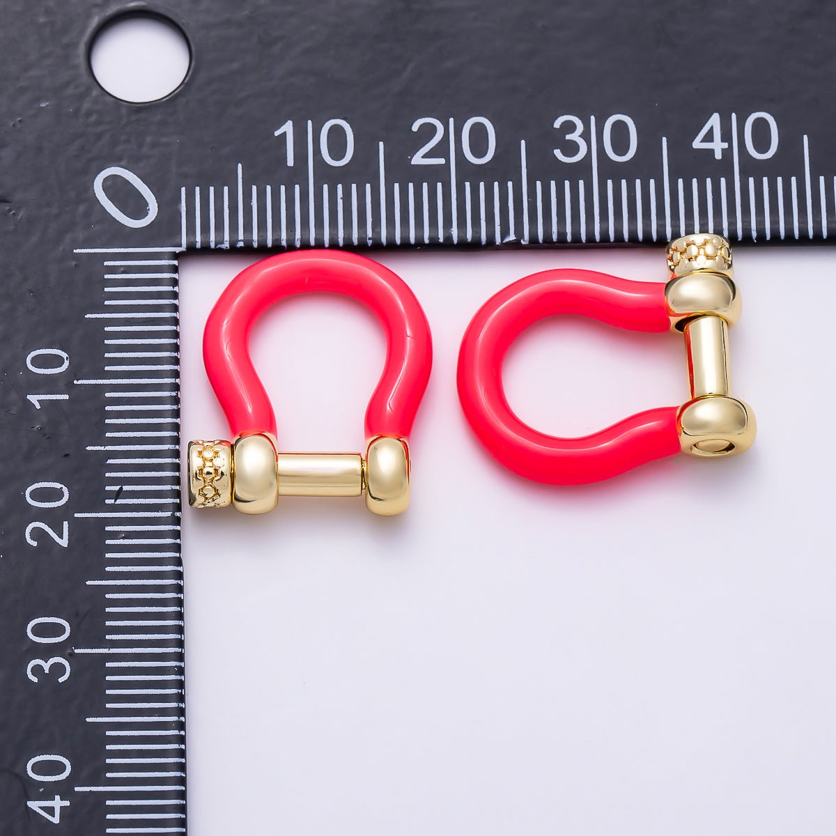 16K Gold Filled 16mm Colorful Horseshoe Anchor Enamel Screw-Pin Clasp | Findings-00550 - Findings-00555 - DLUXCA