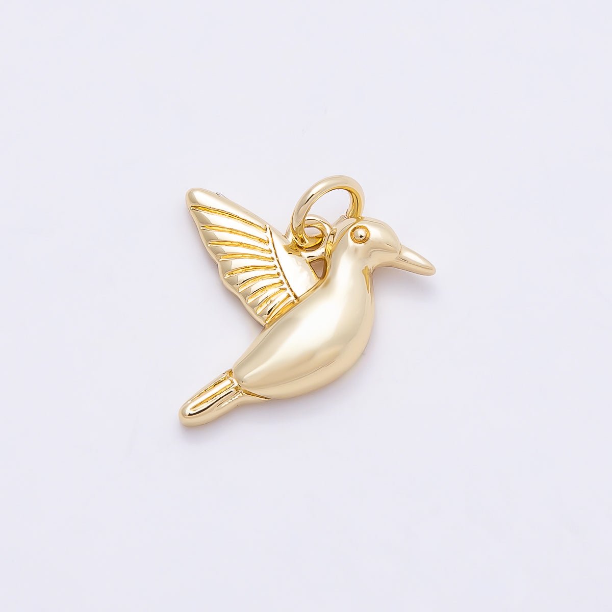 16K Gold Filled 16mm Minimalist Bird Animal 3D Multidimensional Charm | Charms - 00865 - DLUXCA
