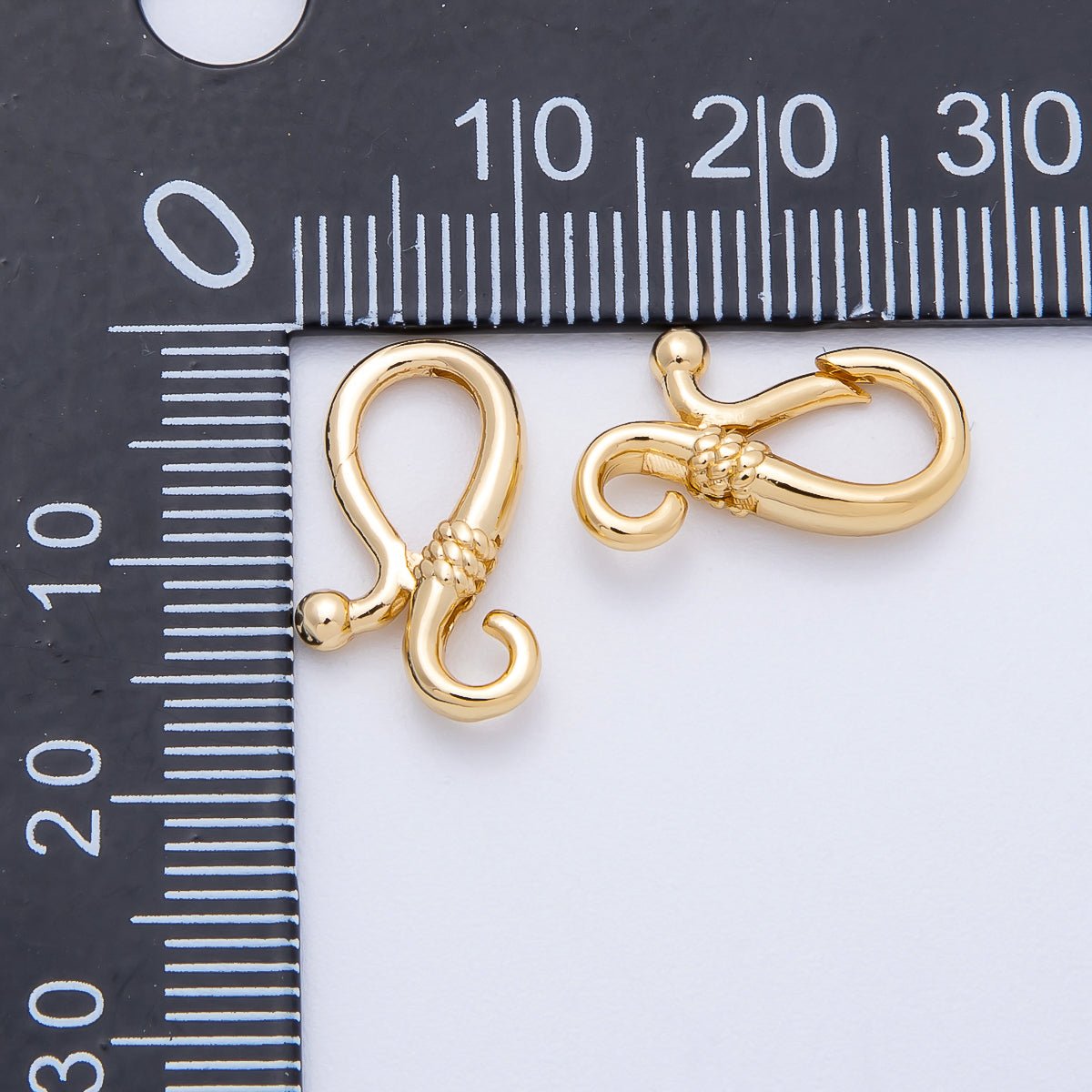 16K Gold Filled 16mm Minimalist Geometric Curved Snap Latch Findings in Silver & Gold | Findings - 00161 Findings - 00162 - DLUXCA