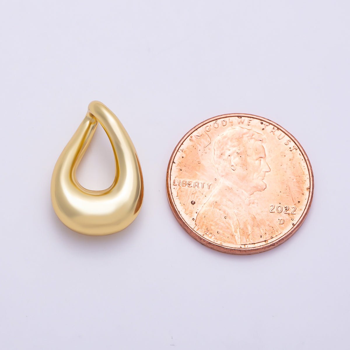 16K Gold Filled 17.7mm Minimalist Chubby Teardrop Pendant Findings in Gold & Silver | Findings-00421 Findings-00422 - DLUXCA