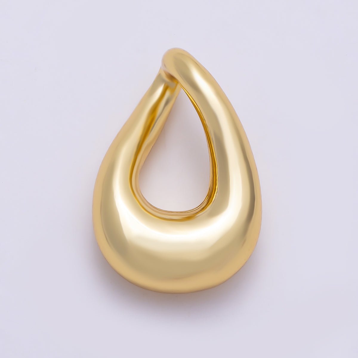 16K Gold Filled 17.7mm Minimalist Chubby Teardrop Pendant Findings in Gold & Silver | Findings-00421 Findings-00422 - DLUXCA