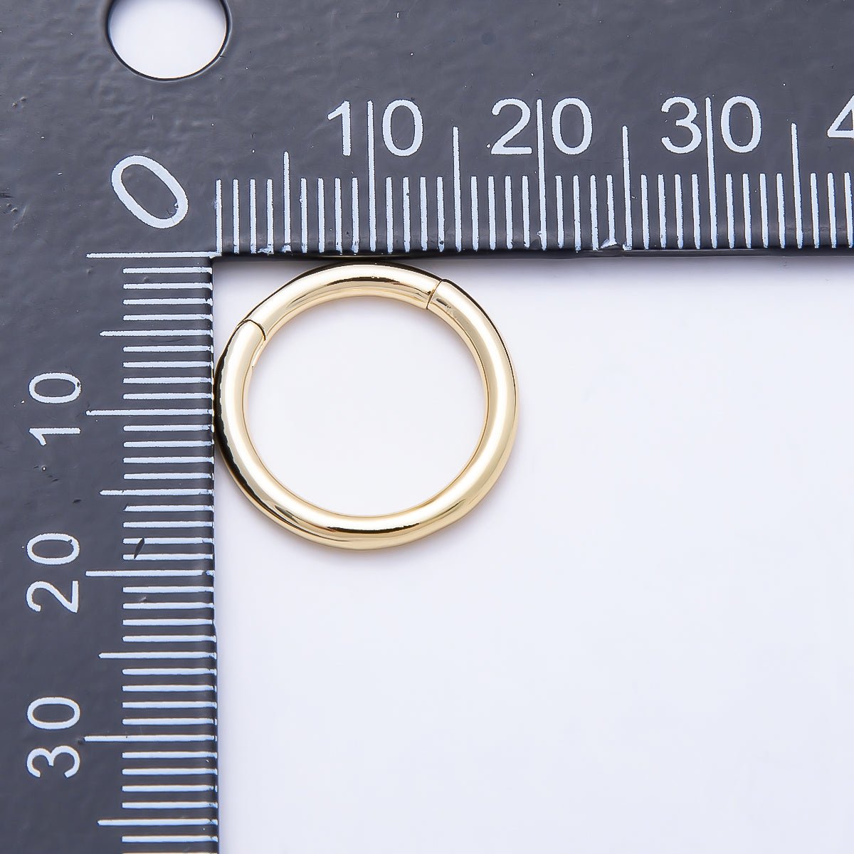 16K Gold Filled 17.7mm Minimalist Circle Round Pull Gate Findings | Findings-00419 - DLUXCA