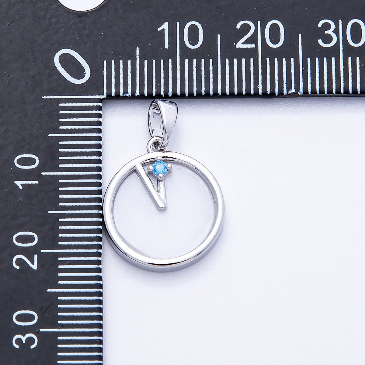 16K Gold Filled 17mm Blue CZ Shell Pearl Round Pendant in Gold & Silver | Charms - 00184 - Charms - 00185 - DLUXCA
