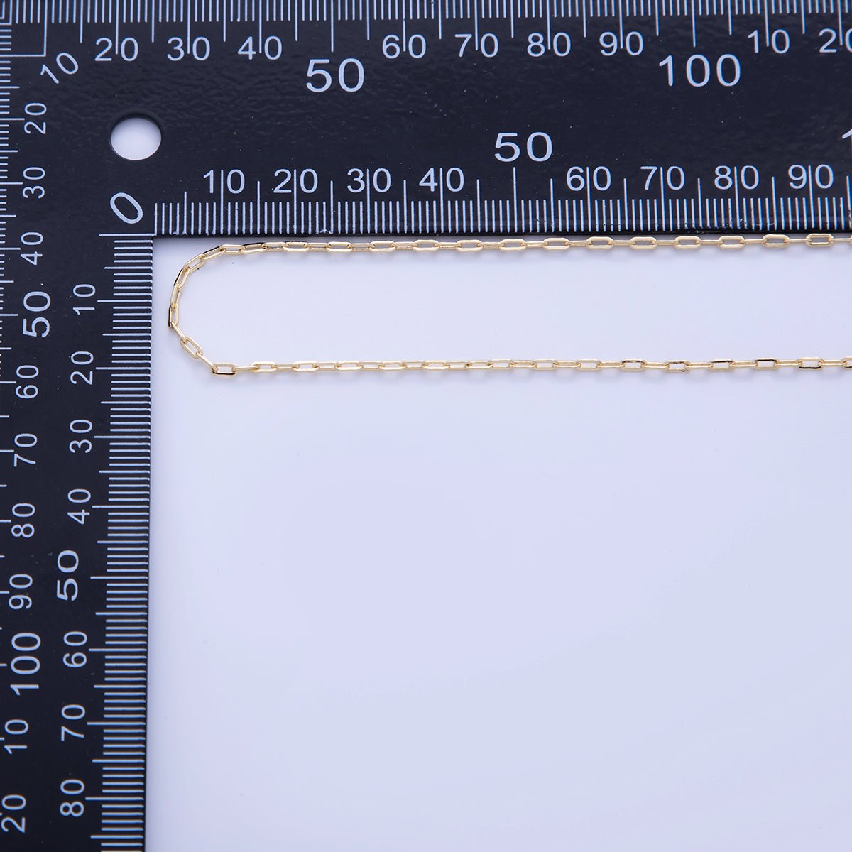 16K Gold Filled 1.7mm Minimalist Paperclip Unfinished Chain by Yard | Roll - 1578 - DLUXCA