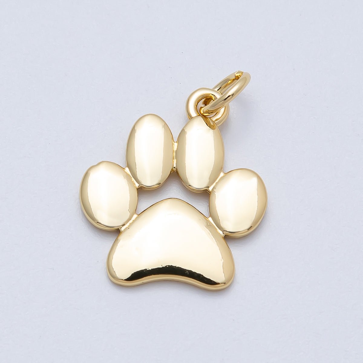 16K Gold Filled 18mm Minimalist Animal Pet Paw Print Charm | Charms - 00474 - DLUXCA
