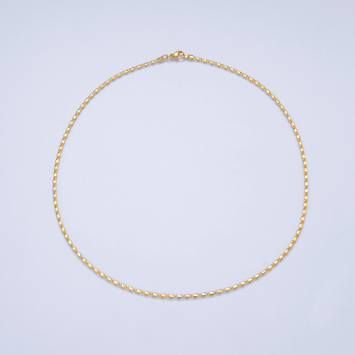 16K Gold Filled 1.8mm Minimalist Mariner Link Chain 18 Inch Necklace | WA-02971 - DLUXCA